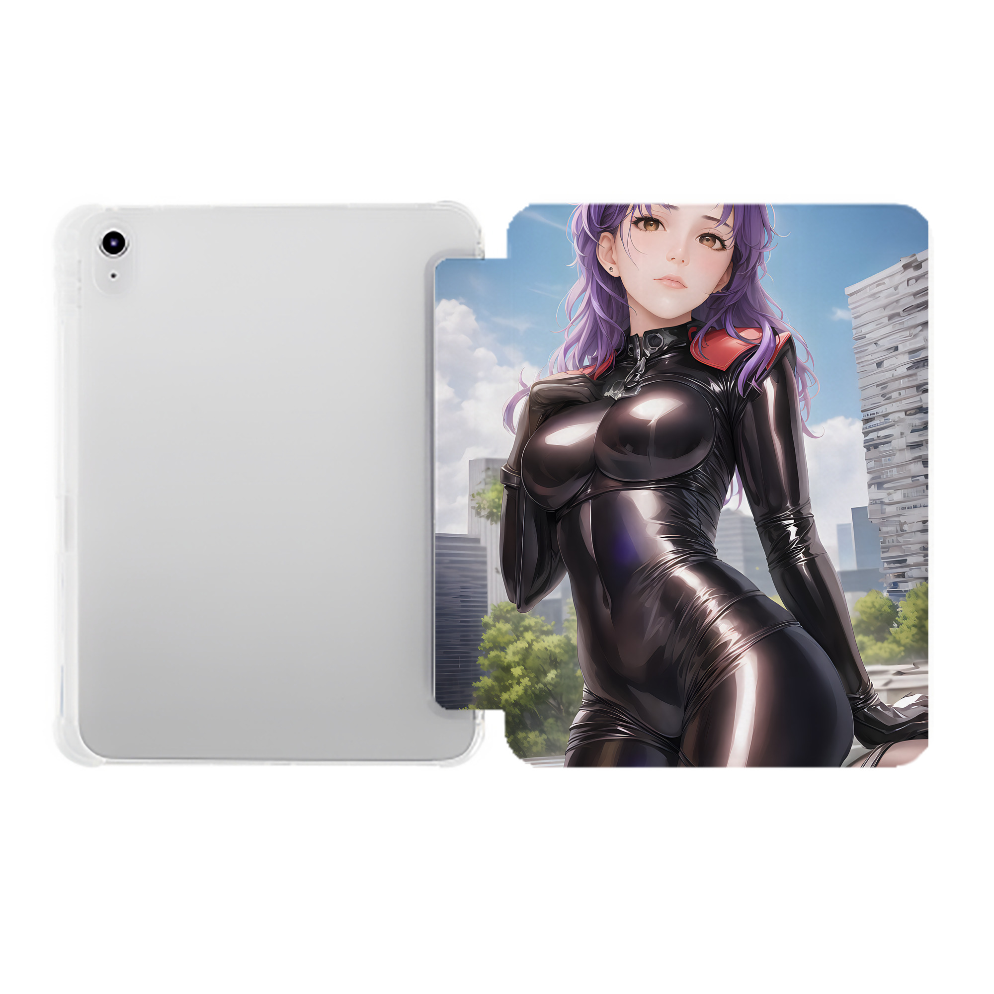 （画像用） EVA 新世紀エヴァンゲリオン IPad ケース ペン収納付き 三つ折りスタンド PUレザー×シリコン 対応機種9.5/10.5/10.9インチ